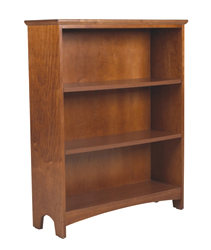 Shaker Bookcase w\/1 Fixed Shelf & 2 Adjustable Shelves, 44"H